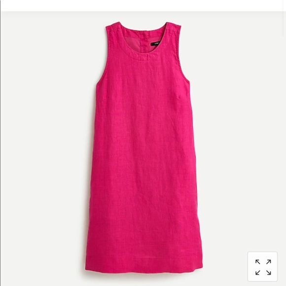 J. Crew button-back shift dress beauchamps linen J. Crew button-back shift dress beauchamps linen